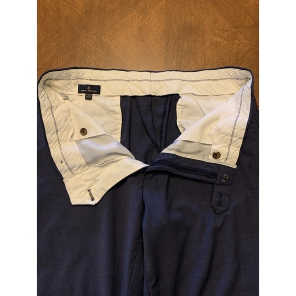 Brooks Brothers Men's Classic fit Dress Pants 34x30.5 Blue Wool blend - Picture 8 of 16
